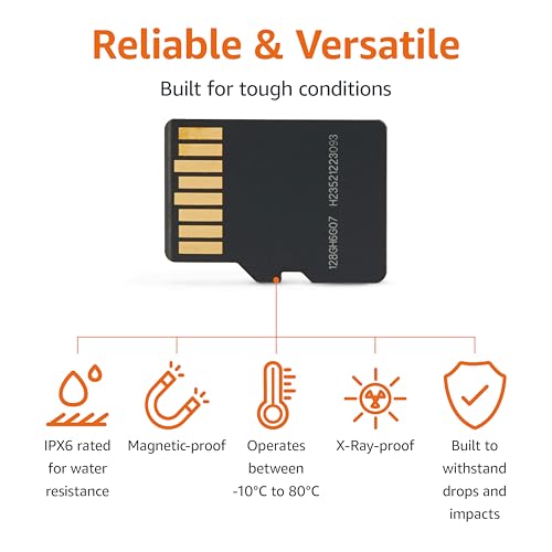 Amazon Basics 128GB microSDXC Memory Card with Adapter for Smartphones, Drones, Cameras, Full HD, Read Speed Up to 200MB/s, 1-Pack view 3