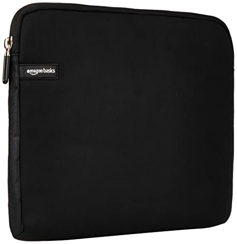 Amazon Basics 14 inch Laptop Sleeve, Compatible Protective Case with Zipper for MacBook Pro, MacBook Air - Black