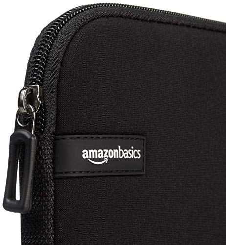 Amazon Basics 14 inch Laptop Sleeve, Compatible Protective Case with Zipper for MacBook Pro, MacBook Air - Black