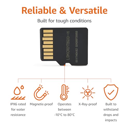 Amazon Basics 1TB microSDXC Card with Adapter, Read Speed Up to 200MB/s, 1-Pack