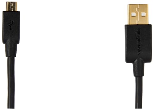 Amazon Basics 2-Pack USB-A to Micro USB Cable, Android Charger, 480Mbps Transfer Speed, Gold-Plated Connectors, USB 2.0, 6 Foot, Black view 3