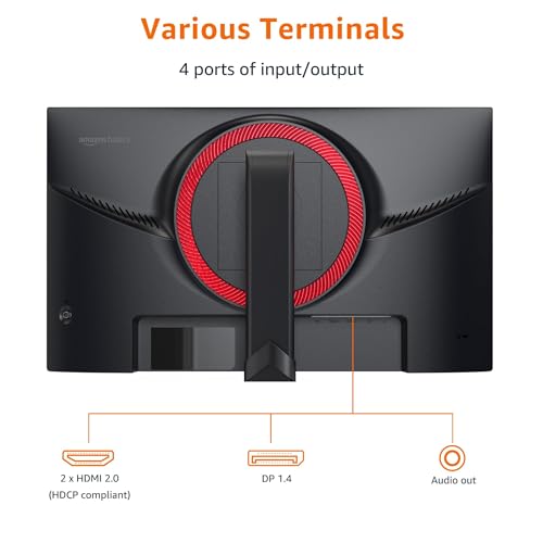 Amazon Basics 24 Inch (23.8 inch viewable) Gaming Monitor, FHD 1080P, 165Hz, VESA Compatible, Adaptive sync, 1ms Response, Black view 3