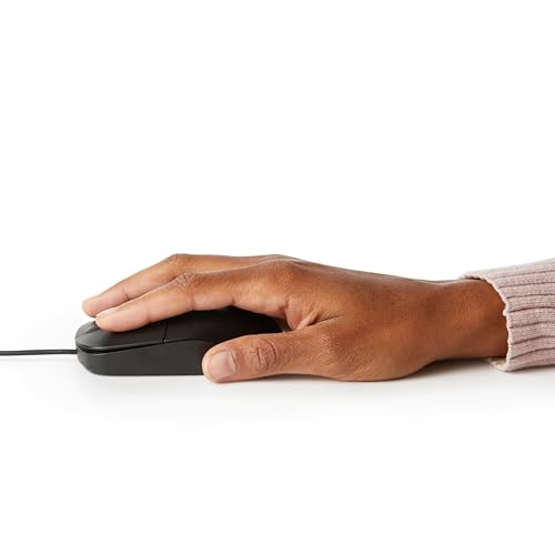 Amazon Basics 3-Button USB Wired Computer Mouse, Black, 30-Pack view 3