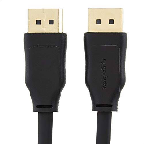Amazon Basics 8K DisplayPort 1.4 Cable with 4K@120Hz, 8K@60Hz Video Resolution and HDR Support - 10 feet, 28 Pack 1 Carton, 28 Count Total, Black