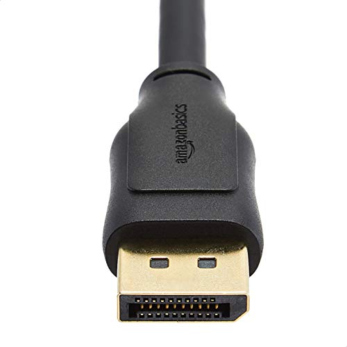 Amazon Basics DisplayPort 1.4 Cable, 8K@60Hz, 4K@120Hz, 32.4Gbps High-Speed, HBR3, Dynamic HDR and 3D, Gold-Plated Plugs, 10 Foot, Black view 2