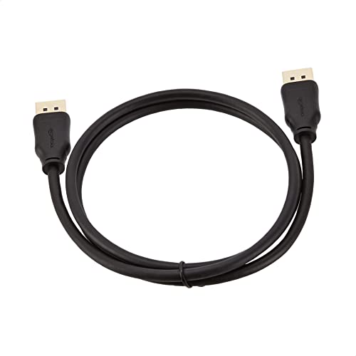 Amazon Basics DisplayPort to DisplayPort 1.2 Cable, 4K@60Hz, 2K@165Hz, 2K@144Hz Video Resolution, Gold-Plated Connectors, 3 Feet, Black view 2