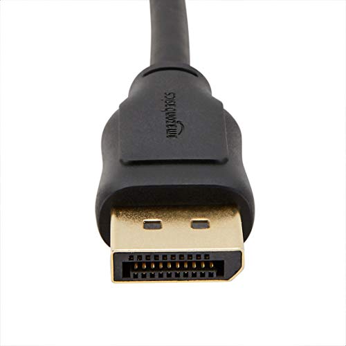 Amazon Basics DisplayPort to DisplayPort HD Display Cable - 6 ft, 52 count, Black