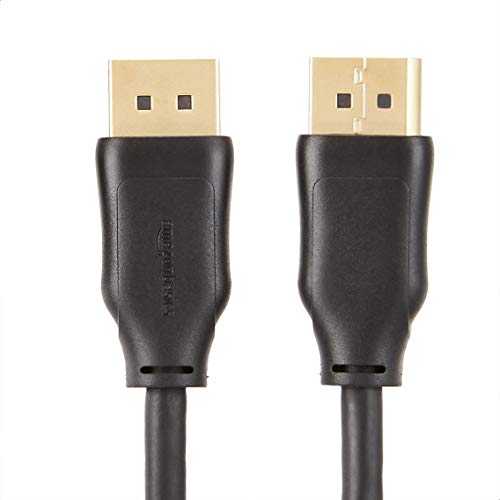Amazon Basics DisplayPort to DisplayPort HD Display Cable - 6 ft, 52 count, Black