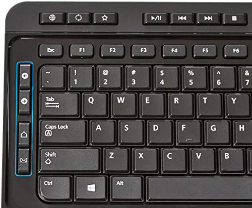 Amazon Basics Full-Sized Wireless Computer Keyboard and Mouse Combo, QWERTY Layout, 2.4 GHz USB Receiver, Black, Pack of 1