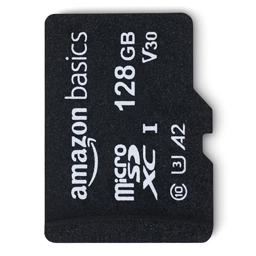 Amazon Basics microSDXC Memory Card with Full Size Adapter, A2, U3, Read Speed up to 100 MB/s, 128GB, Black view 2