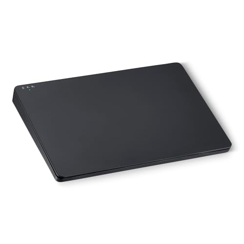Amazon Basics Multi-Touch Trackpad with Dual Device Control, Wireless Touchpad for Windows PC, Rechargeable, 6.4-inch, Black