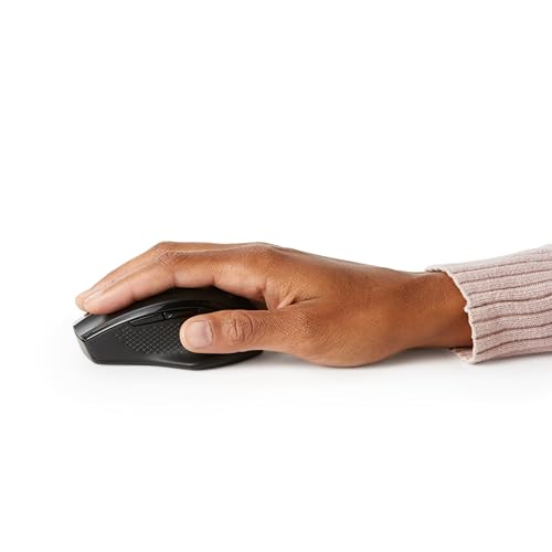 Amazon Basics Portable Wireless Computer Mouse, Ergonomic, 2.4 GHz Optical, DPI Adjustable, Easy to Use, Compatible With PC, Mac, Laptop, Black view 3