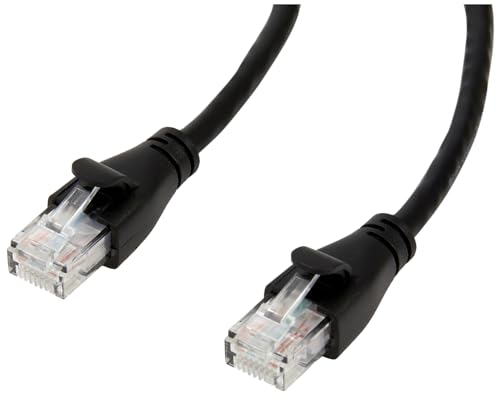 Amazon Basics RJ45 Cat-6 Ethernet Network Cable for Fast Gaming, 1Gbps Transfer Speed, Gigabit Ethernet, Gold-Plated Connectors, Router Modem Switch, 25 ft/7.6m, Black