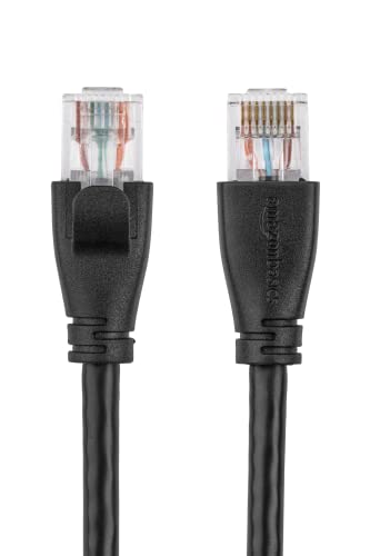 Amazon Basics RJ45 Cat-6 Ethernet Patch Cable, 1Gpbs Transfer Speed, Gold-Plated Connectors, 14 Foot, for PC, TV, Tablet, Router, Printer, Gaming, Black view 3