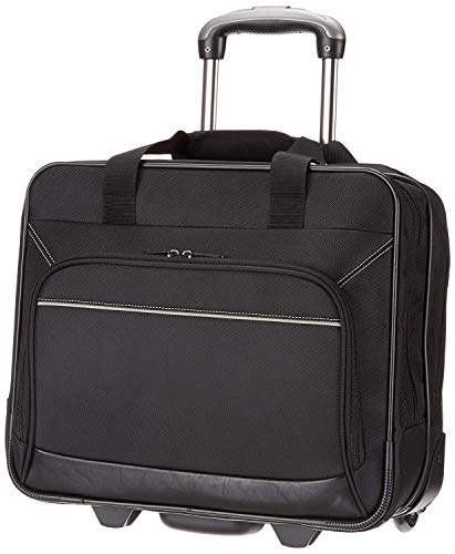 Amazon Basics Rolling Laptop Case, 15.6 in, Black