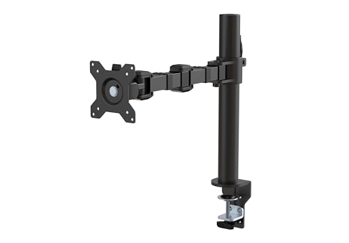 Amazon Basics Single Computer Monitor Stand with Tilt and Rotation, Height Adjustable VESA Desk Arm Mount, Steel, 30 inches, Black
