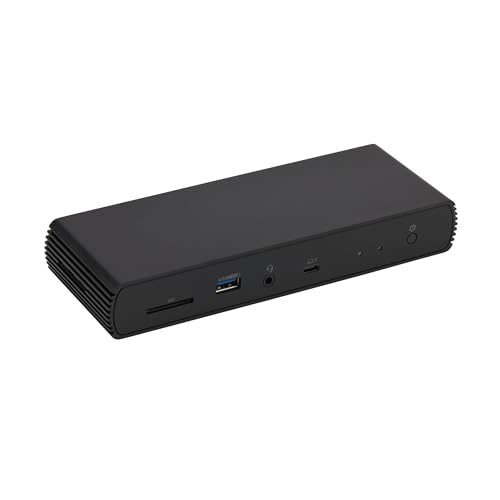 Amazon Basics Thunderbolt4/USB4 Pro Docking Station,2xTBT4,1xHDMI2.1,3xUSB A 3.1,RJ45,Dual Display, Black, 7.86 x 2.95 x 1.23 inches