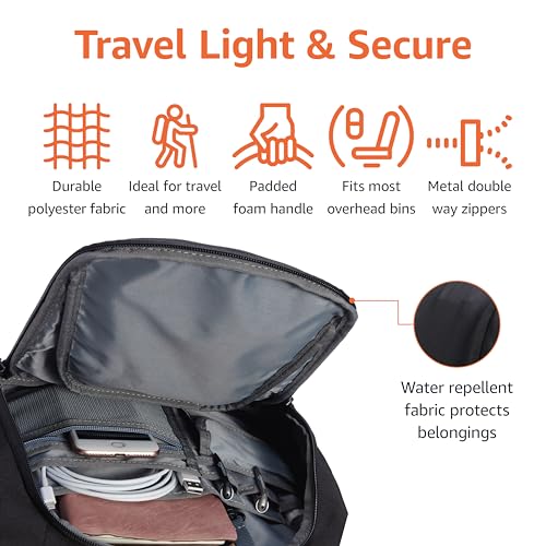 Amazon Basics Travel Laptop Backpack with Multiple Pockets and Compartments for 15.6 inch Laptop, Water Resistant, Spacious with Padded Shoulder Straps, Black view 3