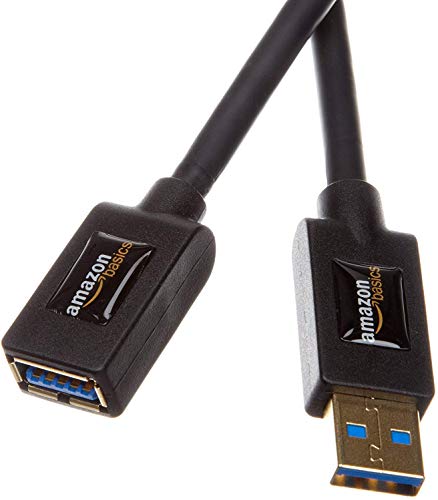 Amazon Basics USB 3.0 Extension Cable, 9.8-Foot High-Speed Data Transfer, Male to Female, 4.8Gbps, Gold-Plated Connectors, Shielded, 3 Meters, Black