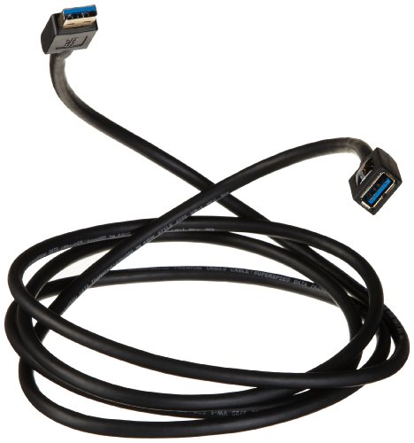 Amazon Basics USB 3.0 Extension Cable, A-Male to A-Female, 4.8Gbps High-Speed, Gold-Plated Connectors, 6.5 Foot, Black view 2