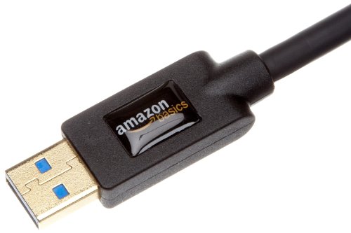 Amazon Basics USB 3.0 Extension Cable, A-Male to A-Female, 4.8Gbps High-Speed, Gold-Plated Connectors, 3.3 Foot, Black view 2