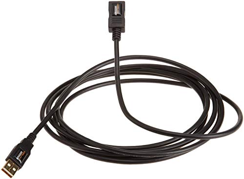 Amazon Basics USB-A 2.0 Extension Cable, Male to Female, 480Mbps Transfer Speed, 9.8 Foot, Black