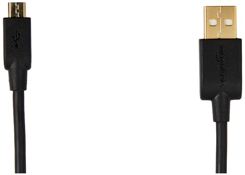 Amazon Basics USB-A to Micro USB Charging Cable, 480Mbps Data Transfer Speed, Gold-Plated Plugs, Compatible with Android Phones and Tablets, 6 Foot, Black view 3