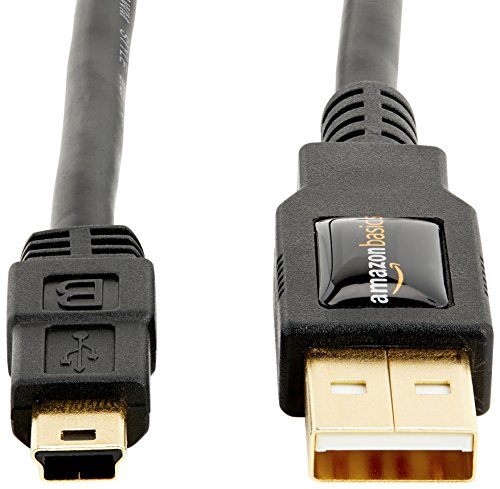 Amazon Basics USB-A to Mini USB 2.0 Cable, 480Mbps Transfer Speed with Gold-Plated Plugs, 3 Foot, Black view 2