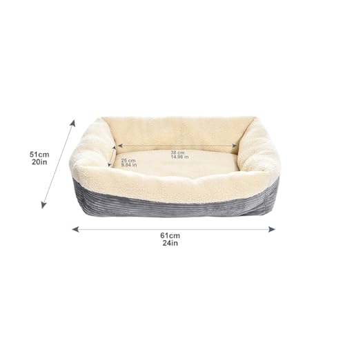 Amazon Basics Anti-Slip Self-Warming Pet Bed For Cat or Dog, Rectangle, Grey, 24"L x 20"W x 7"H view 2