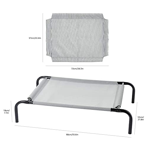 Amazon Basics Cooling Breathable Elevated Dog Bed with Metal Frame for Small Dogs, 36" x 22" x 7.5", Grey view 2