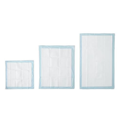 Amazon Basics Dog and Puppy Pee Pads with 5-Layer Leak-Proof Design and Quick-Dry Surface for Potty Training, Standard Absorbency, X-Large, 28 x 34 Inch - Pack of 60, Blue & White