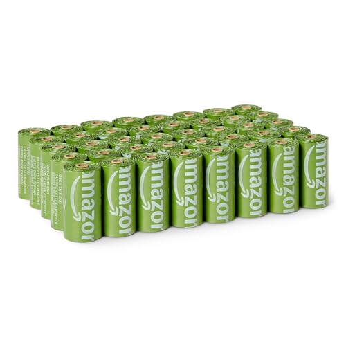 Amazon Basics Dog Waste Bags, 70% Recycled Material, Leak-Proof with Generous Length, 600 Pack