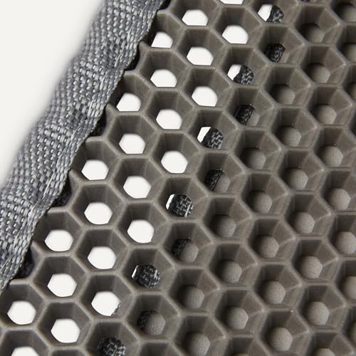 Amazon Basics Double-Layer Cat Litter Mat, Honeycomb Design, Waterproof & Urine-Proof, Non-Slip Scatter Control Trapper Mat, Easy Clean, Soft on Paws, Grey, 15" x 24" view 3