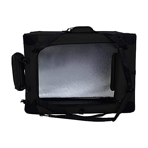 Amazon Basics Folding Portable Soft Pet Dog Crate Carrier Kennel, 26.2"L x 17.8"W x 18.1"H, Black view 3
