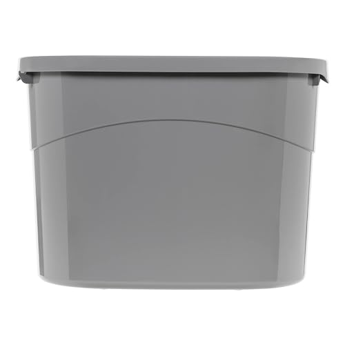 Amazon Basics Large Cat Litter Box with High Sides, Top Entry, Odor Control, Includes Scoop, 20.5 x 14.75 x 14.38 inches, Grey view 3