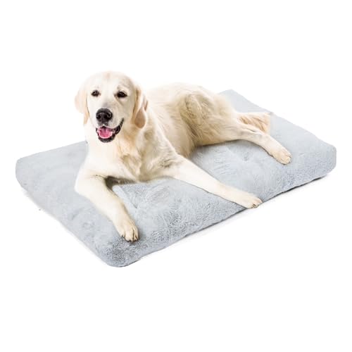 Amazon Basics Large Dog Bed for Crate, Washable Large Dog Mat for Pet Kennel, Anti-Slip, Cama para Perros, 42x28x4 Inches