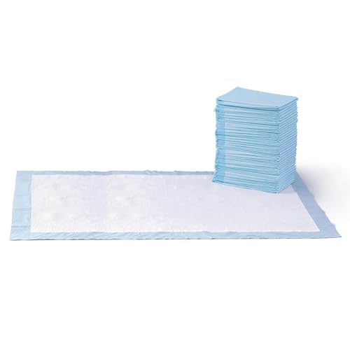 Amazon Basics Leakproof Dog and Puppy Pee Pads with 5-Layer Quick-Dry Surface for Potty Training, Standard Absorbency, Giant, 27.5 x 44Inch, Pack of 40, Blue & White