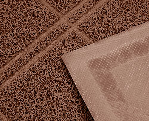 Amazon Basics Less-Mess Cat Litter Box Mat, 24" x 35", Unscented, Brown