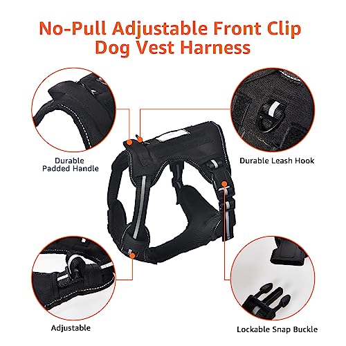 Amazon Basics No-Pull Dog Harness, Adjustable Front Clip, Escape Proof Tactical Vest, X-Large, Black view 2
