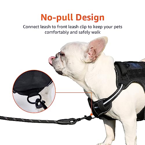 Amazon Basics No Pull Dog Harness, Adjustable Front Clip, Tactical Vest, Large, Black