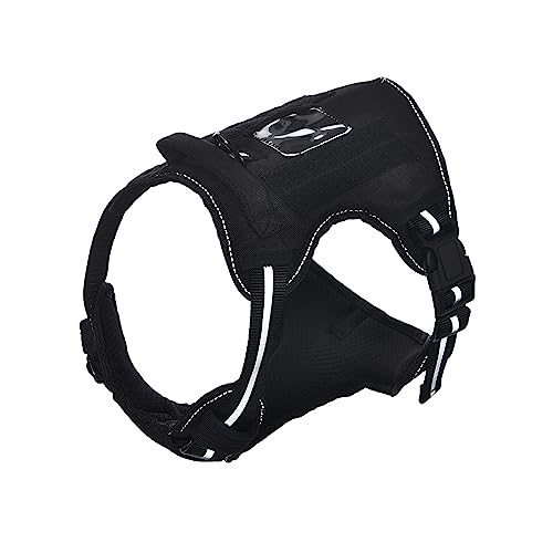 Amazon Basics No-Pull Dog Harness, Adjustable Front Clip, Escape Proof Tactical Vest, Medium, Black