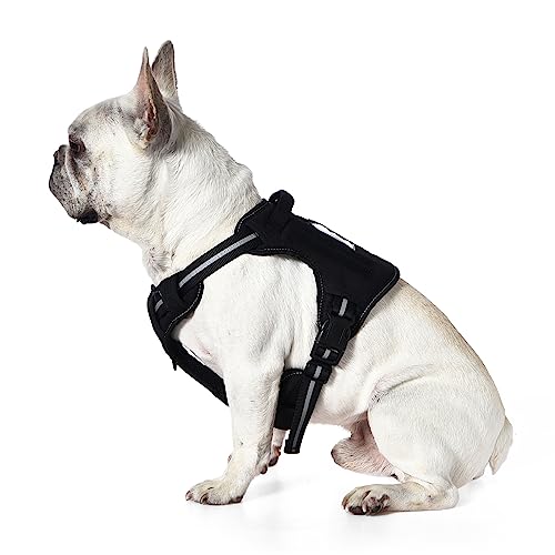 Amazon Basics No-Pull Dog Harness, Adjustable Front Clip, Escape Proof Tactical Vest, Medium, Black view 2
