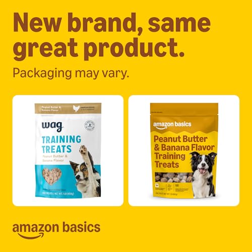Amazon Basics Peanut Butter & Banana Flavor Training Treats for Dogs, 1 lb. Bag (16 oz) (Previously Wag) view 2