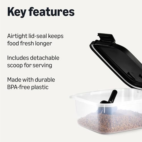 Amazon Basics Pet Food Storage Container, BPA-Free, Detachable Scoop, Secure Seal, 10lbs view 2