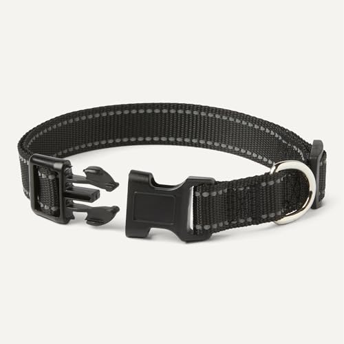 Amazon Basics Polyester Dog Collar M, Adjustable Length 15" - 23.5", 1.1" W, Black view 3