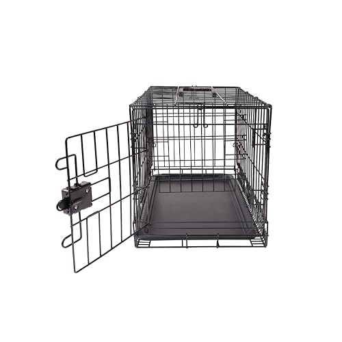 Amazon Basics Portable, Foldable Metal Wire Small Dog Crate with Removable Tray, Divider Panel, Single Door, Easy to Assemble, 24" x 18" x 20", Black view 3