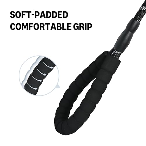 Amazon Basics Round Dog Leash, Heavy Duty, Durable Rope for Small, Medium, and Large Dogs, Lightweight Design for Walking, Training, and Outdoor Activities, Black, 6 Ft