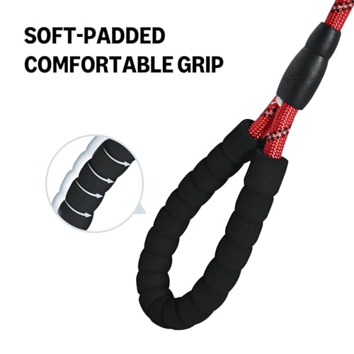 Amazon Basics Round Dog Leash, Heavy Duty, Durable Rope for Small, Medium, and Large Dogs, Lightweight Design for Walking, Training, and Outdoor Activities, Red, 4 Ft