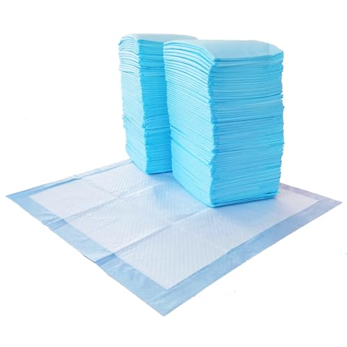 Amazon Basics Scented Dog and Puppy Potty Training Pee Pads, 5-Layer Leak-Proof Super Absorbent with Quick-Dry Surface, Regular Size 22 x 22 Inch, Blue & White, 100 Count