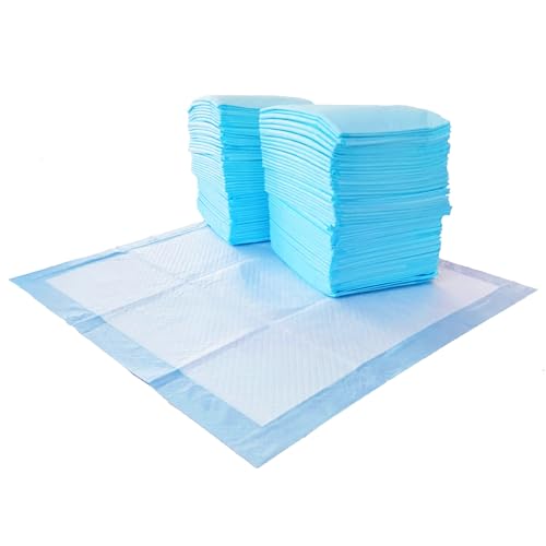 Amazon Basics Scented Dog and Puppy Potty Training Pee Pads, 5-Layer Leak-Proof Super Absorbent with Quick-Dry Surface, Regular Size 22 x 22 Inch, Blue, 150 Count